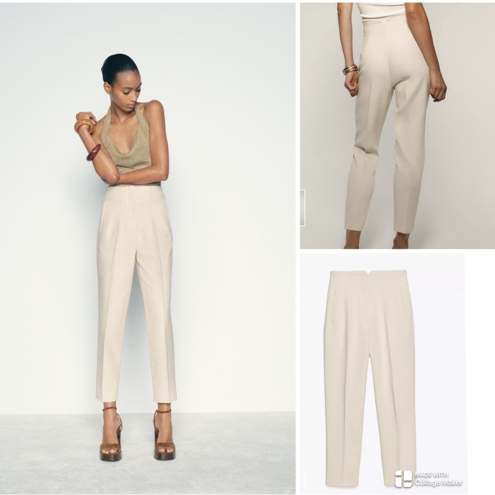 Zara High Waisted pleated trousers